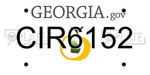 CIR6152 Georgia License Plate