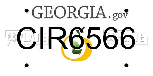 CIR6566 Georgia License Plate