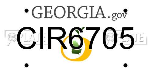 CIR6705 Georgia License Plate