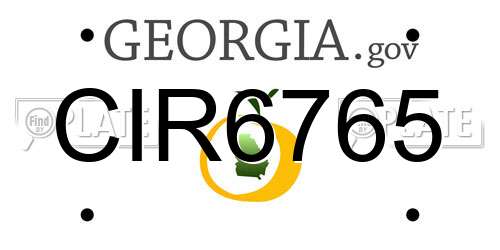 CIR6765 Georgia License Plate