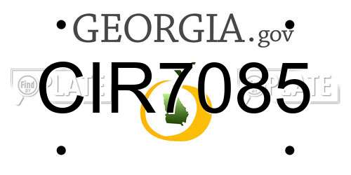 CIR7085 Georgia License Plate