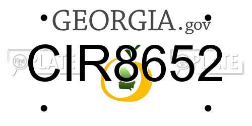CIR8652 Georgia License Plate