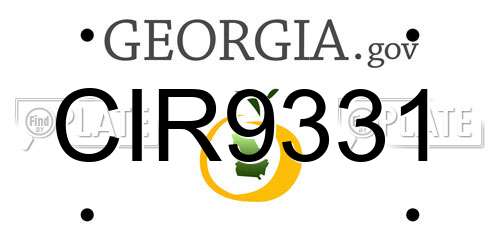 CIR9331 Georgia License Plate