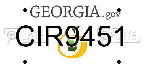 CIR9451 Georgia License Plate