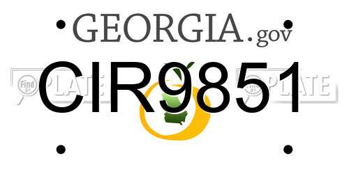 CIR9851 Georgia License Plate