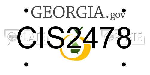 CIS2478 Georgia License Plate