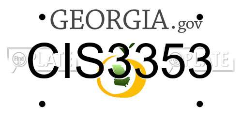 CIS3353 Georgia License Plate