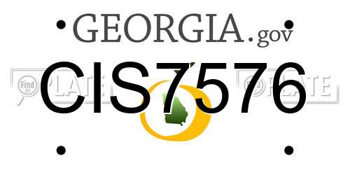 CIS7576 Georgia License Plate