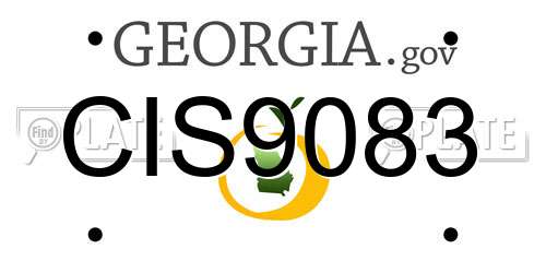CIS9083 Georgia License Plate