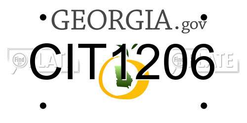CIT1206 Georgia License Plate