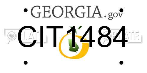 CIT1484 Georgia License Plate