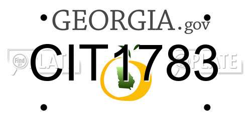 CIT1783 Georgia License Plate