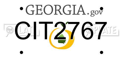 CIT2767 Georgia License Plate