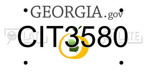 CIT3580 Georgia License Plate