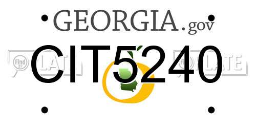 CIT5240 Georgia License Plate