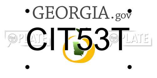 CIT53T Georgia License Plate