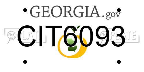 CIT6093 Georgia License Plate