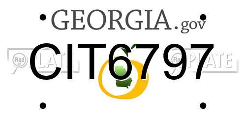CIT6797 Georgia License Plate