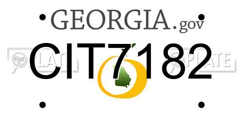 CIT7182 Georgia License Plate