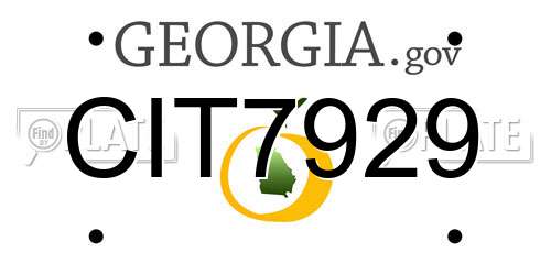 CIT7929 Georgia License Plate