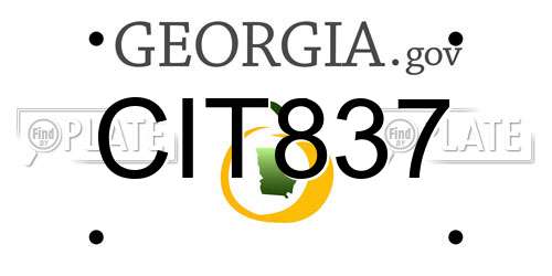 CIT837 Georgia License Plate