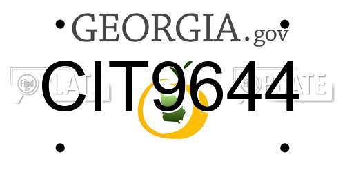 CIT9644 Georgia License Plate
