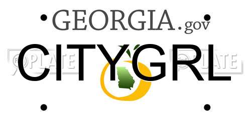CITYGRL Georgia License Plate