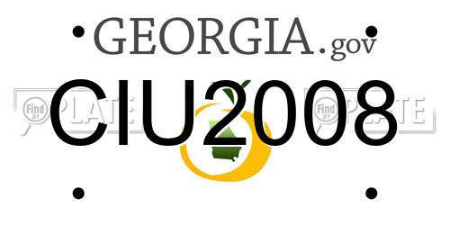 CIU2008 Georgia License Plate