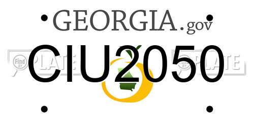 CIU2050 Georgia License Plate