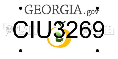 CIU3269 Georgia License Plate