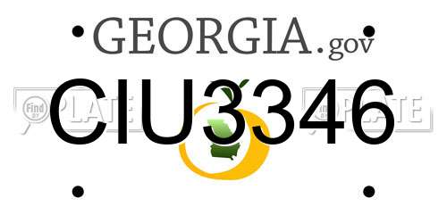 CIU3346 Georgia License Plate