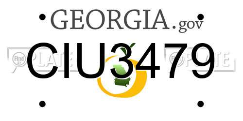 CIU3479 Georgia License Plate