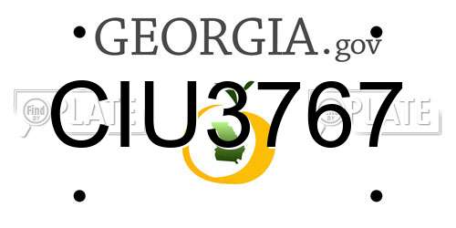 CIU3767 Georgia License Plate