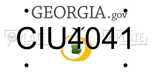 CIU4041 Georgia License Plate