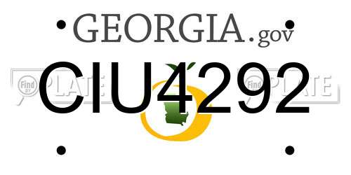 CIU4292 Georgia License Plate