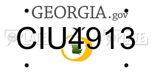 CIU4913 Georgia License Plate