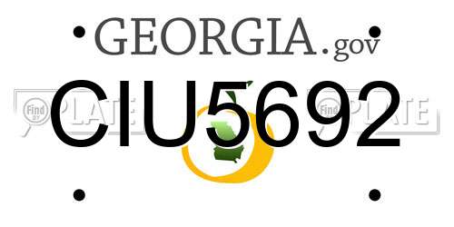 CIU5692 Georgia License Plate
