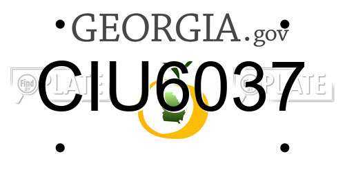 CIU6037 Georgia License Plate