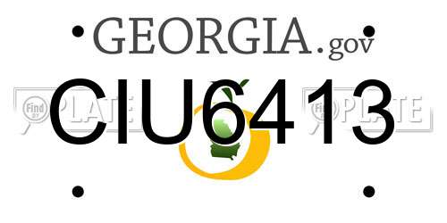 CIU6413 Georgia License Plate