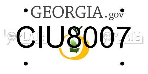 CIU8007 Georgia License Plate