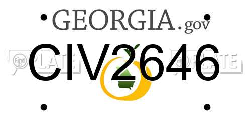 CIV2646 Georgia License Plate