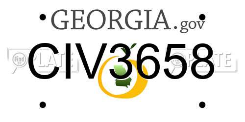 CIV3658 Georgia License Plate
