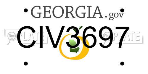 CIV3697 Georgia License Plate