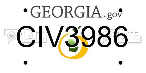 CIV3986 Georgia License Plate