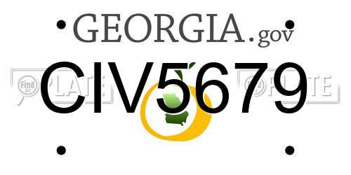 CIV5679 Georgia License Plate