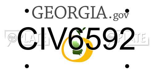 CIV6592 Georgia License Plate