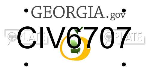 CIV6707 Georgia License Plate