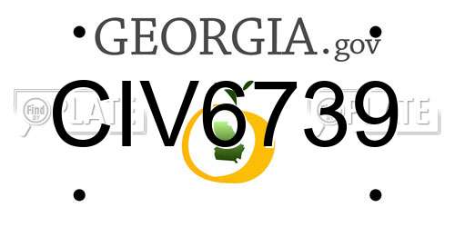 CIV6739 Georgia License Plate