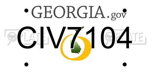CIV7104 Georgia License Plate