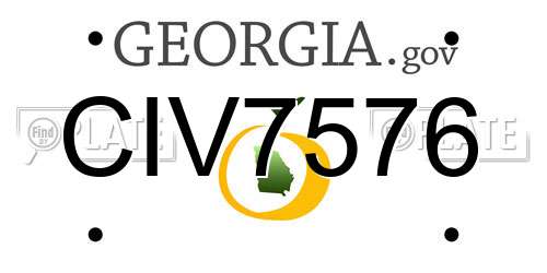 CIV7576 Georgia License Plate